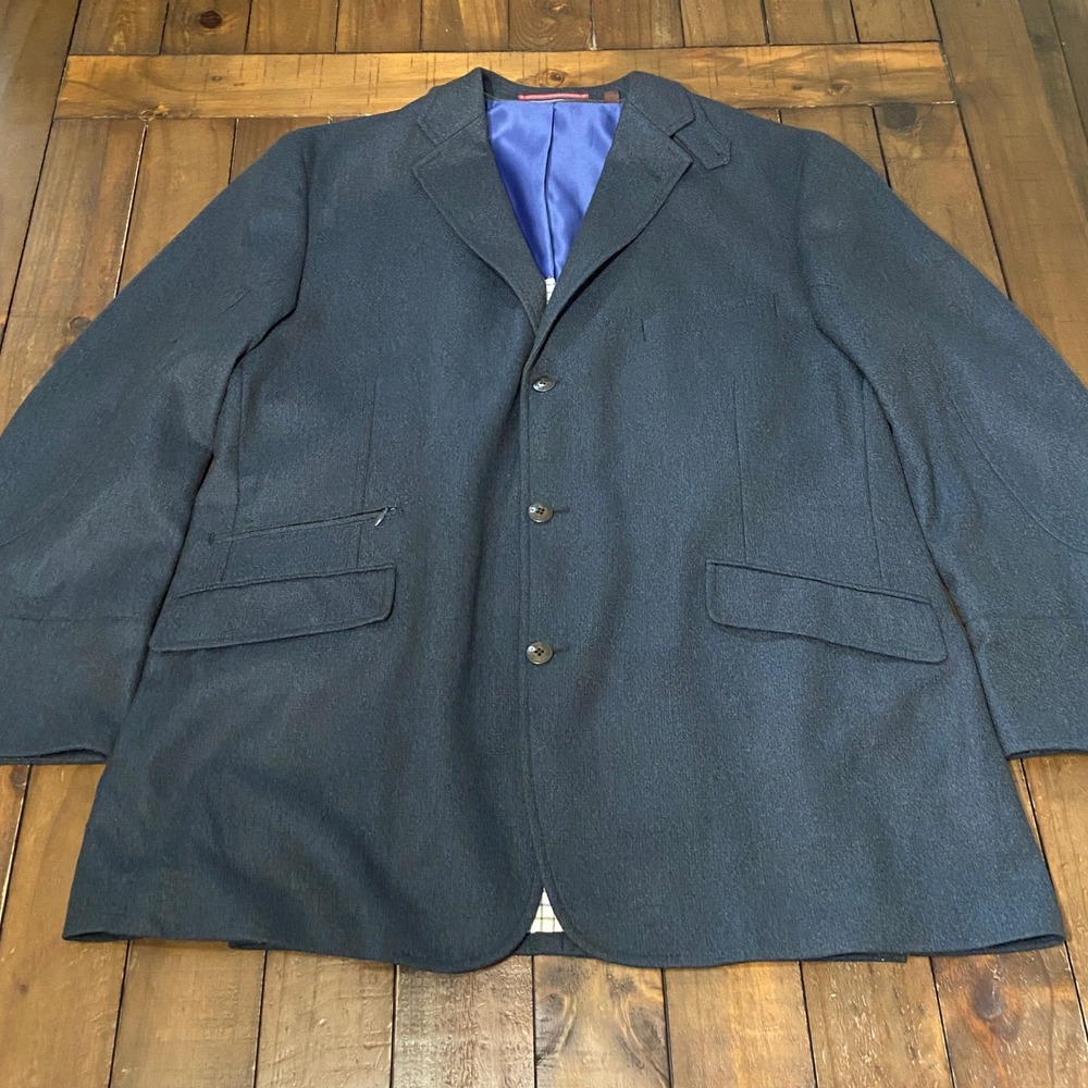 Paul Smith Mainline Mens Navy Blue Wool 3-Button Blazer Jacket Sport Coat 48 XL